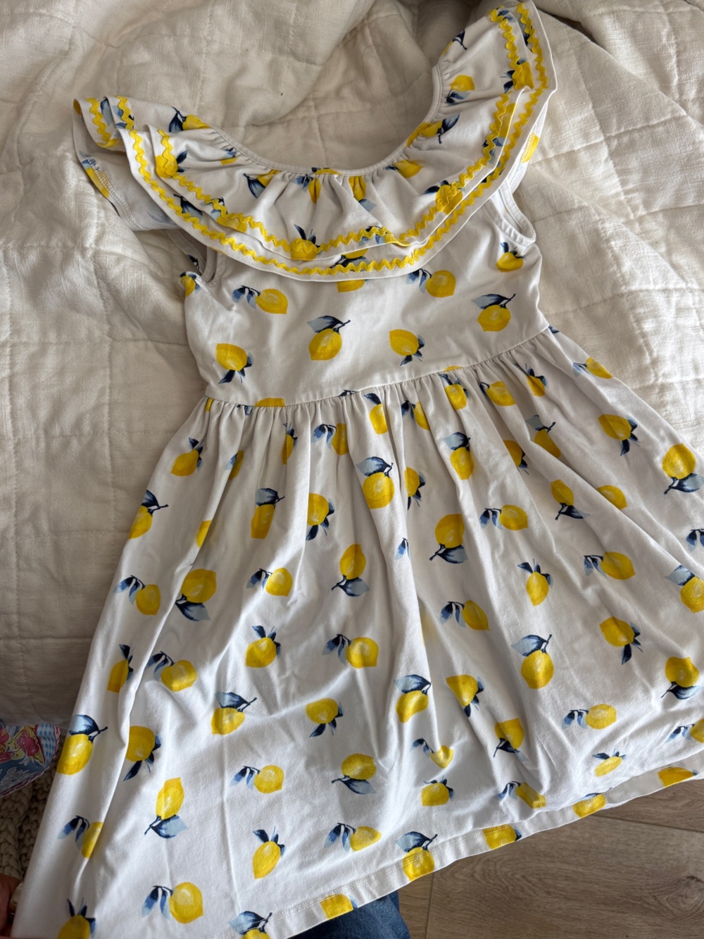 Janie and Jack Lemon Print Ruffle Dress